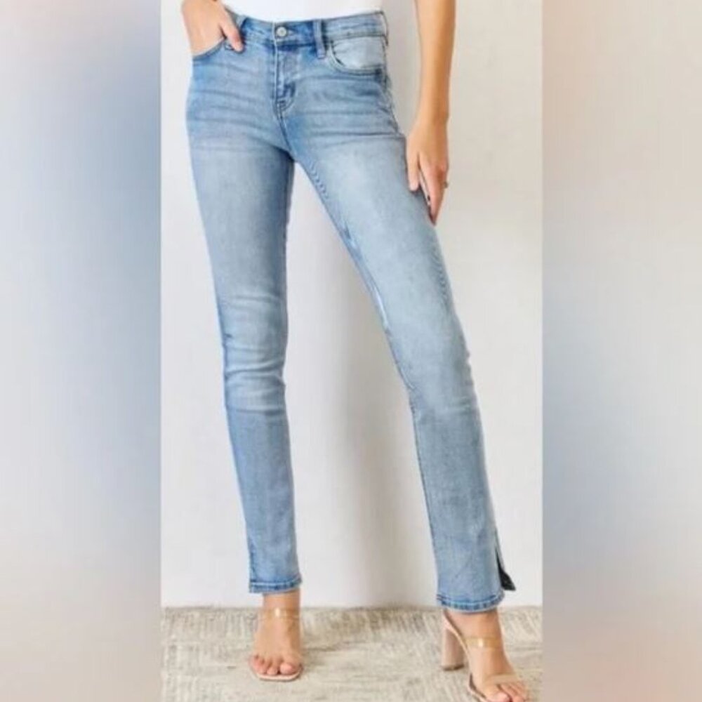 Kancan Mid Rise Y2K Slit Bootcut Jeans size 9/28